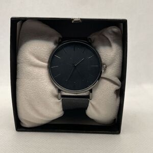 South Lane SS20-dr1-2659 Black Leather Analog Dial Quartz Genuine Watch YR28